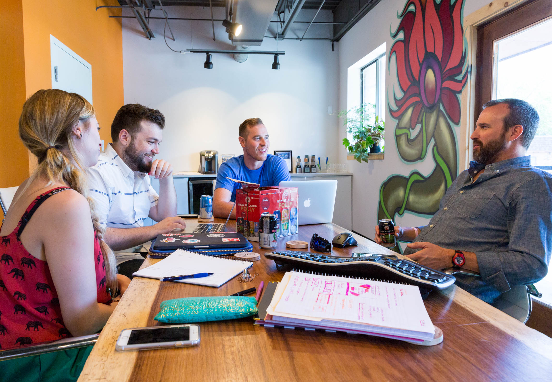 Lifted Logic award-winning team members collaborating on web design and digital marketing projects in Kansas City